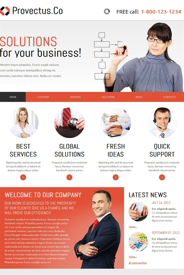 Business website template preview