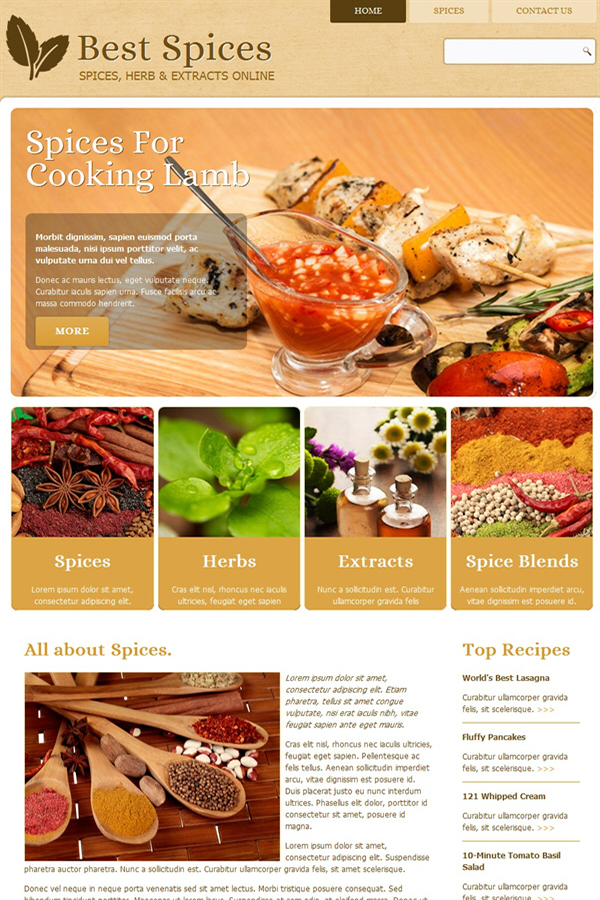 Restaurant website template preview