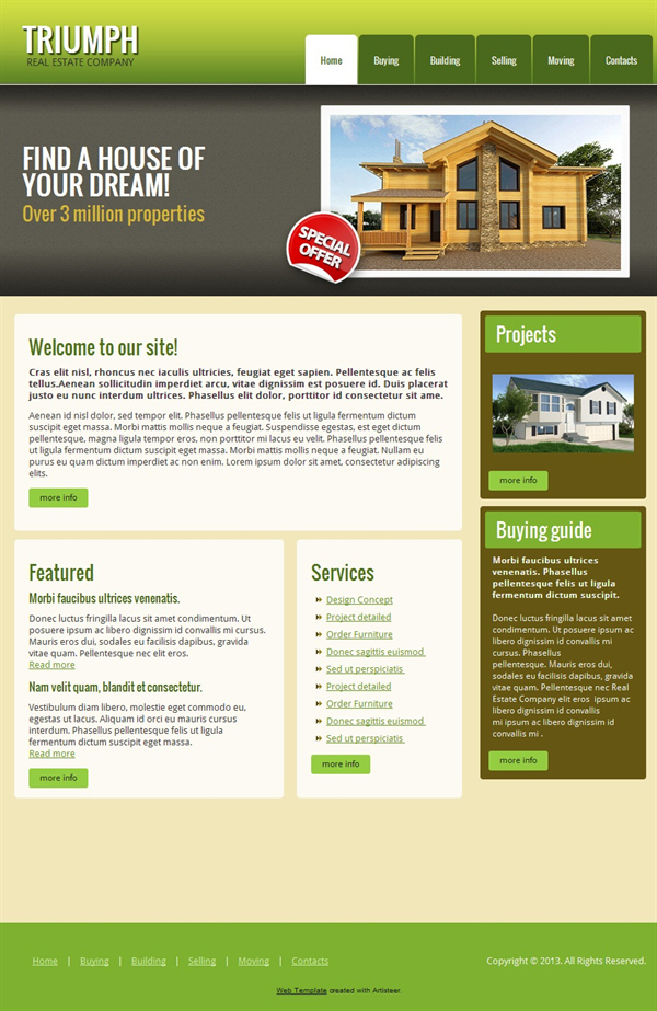 Real estate website template preview